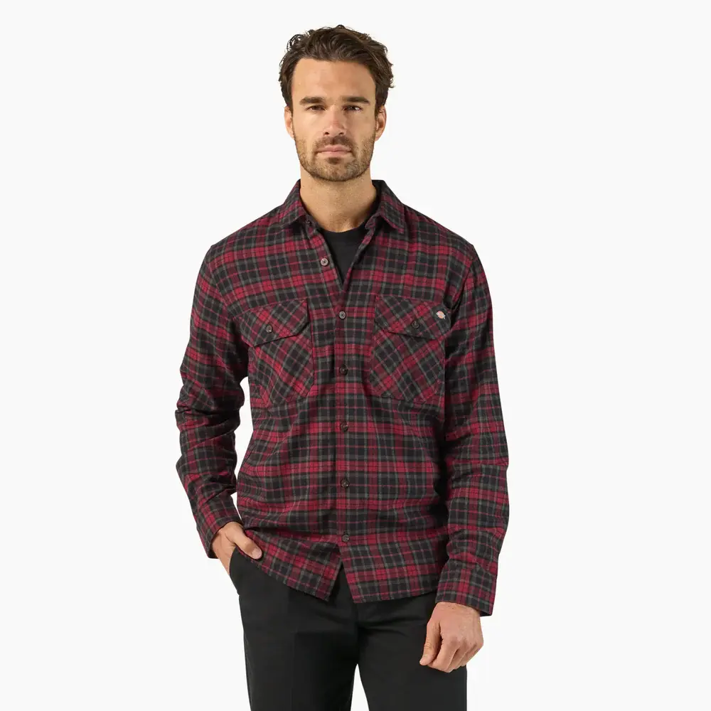 Dickies Men's Long Sleeve Flannel Work Shirt