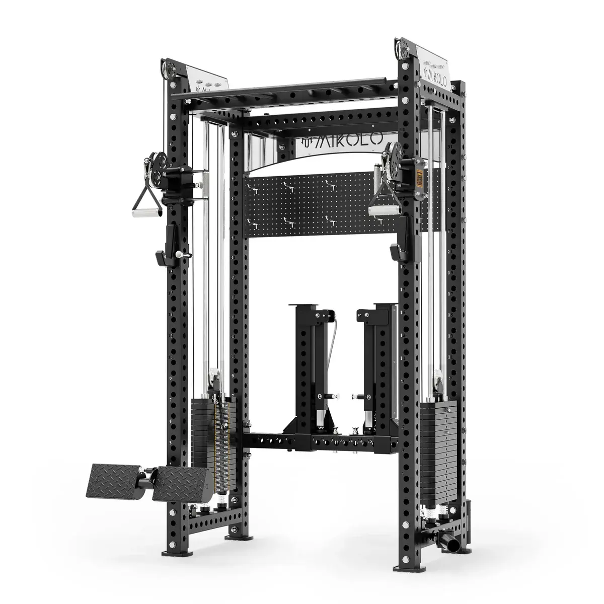Mikolo Fitness ANUBIS™-2.0 Elite Half Rack Functional Trainer With Dual Weight Stacks