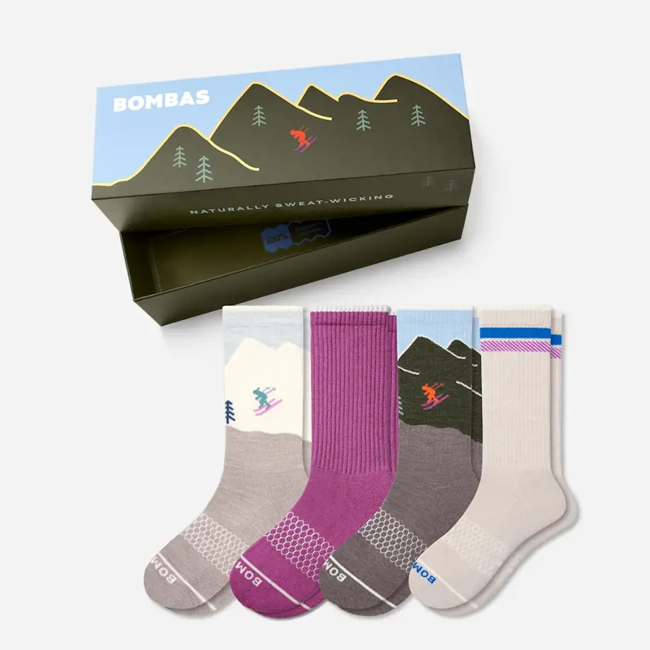 Bombas Women's Merino Wool Blend Calf Sock 4-Pack Gift Box