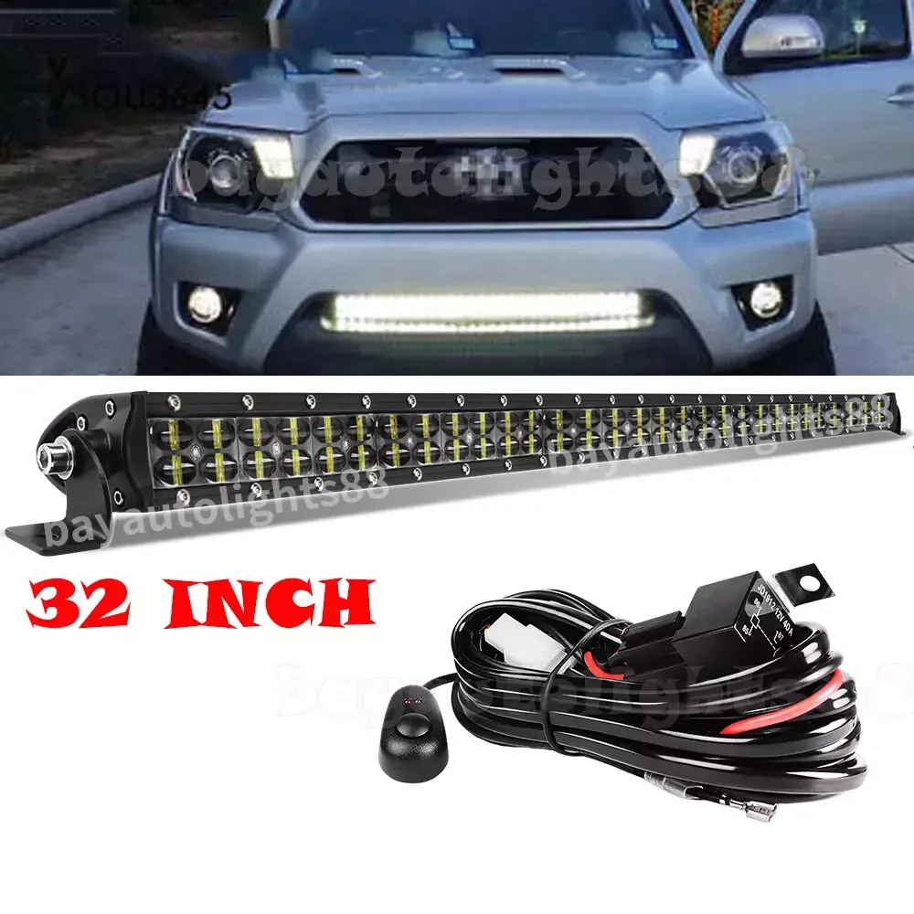 32"IN LED Light Bar Mount Kit+ Wire Fit 05-15 TOYOTA Tacoma Bumper Hidden Grille