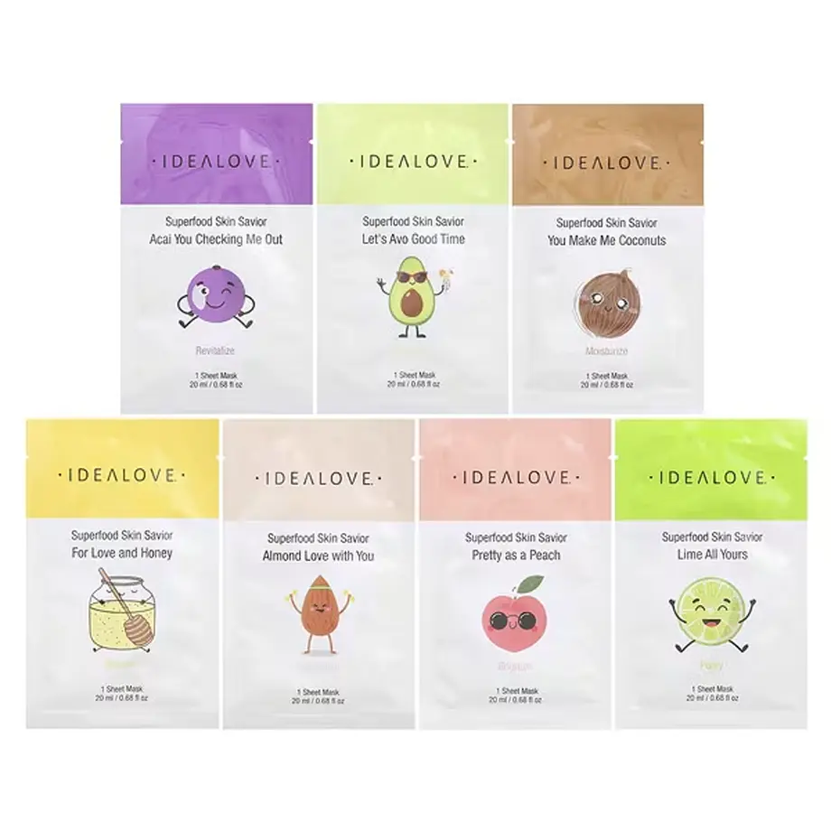 Idealove Superfood Skin Savior Variety Pack, 7 Beauty Sheet Masks